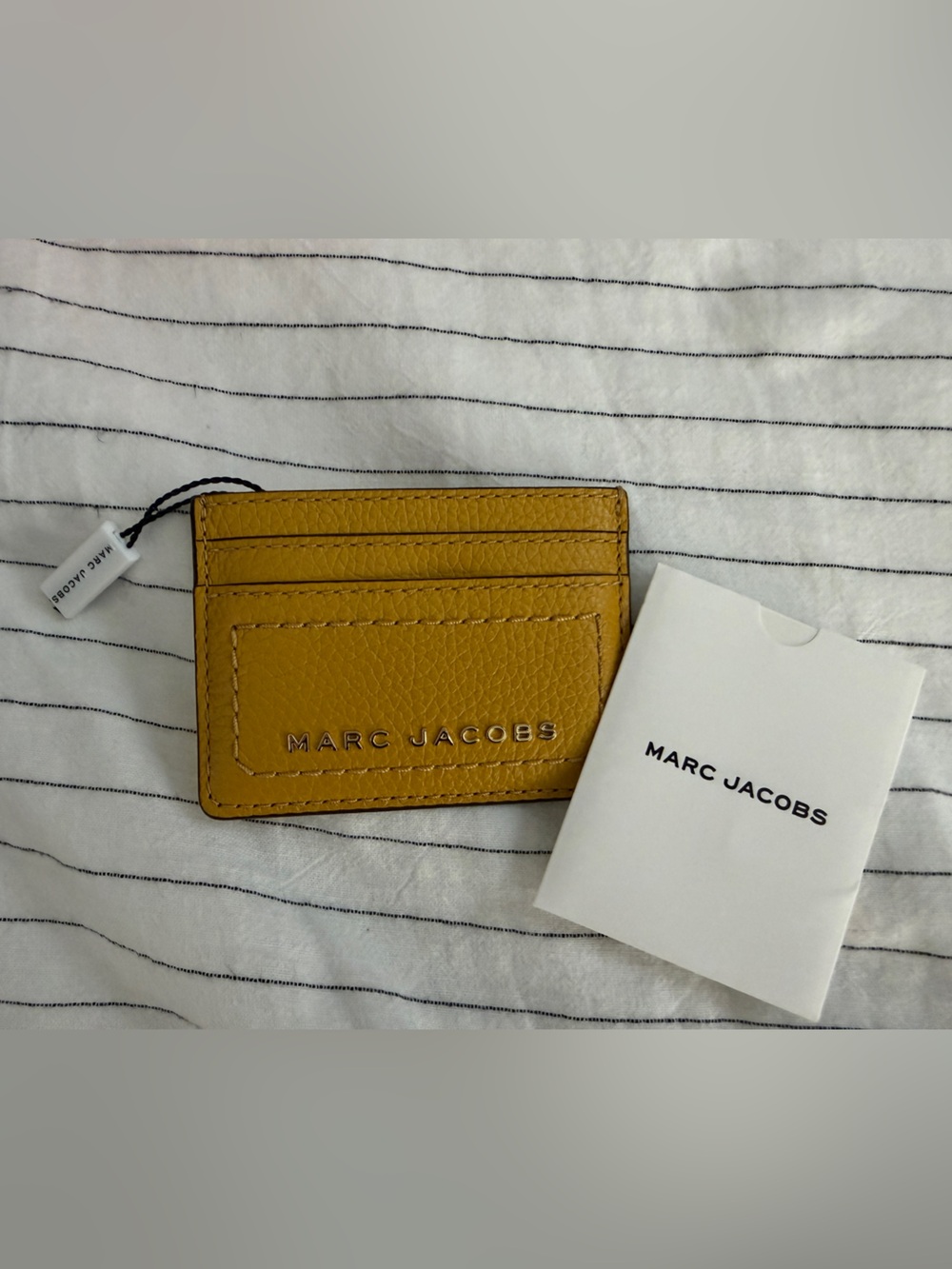 Marc Jacobs Yellow Pebbled Leather Card Case